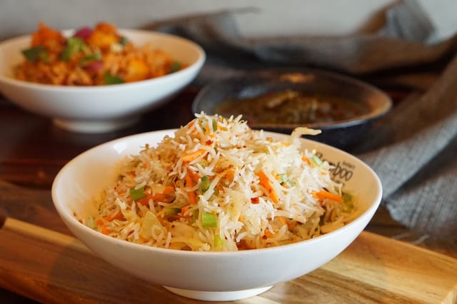 Burnt Garlic Chili Fried Rice.
