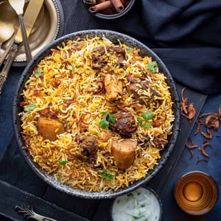 Goat Hyderabadi Biryani (bone-in)